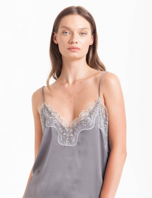 Alef Alef | אלף אלף - בגדי מעצבים | גופיית Liu אפור/לבן Alef Alef | אלף אלף - בגדי מעצבים | גופיית Liu אפור/לבן