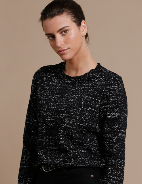 Alef Alef | אלף אלף - בגדי מעצבים | סווטשירט TERA שחור לבן Alef Alef | אלף אלף - בגדי מעצבים | סווטשירט TERA שחור לבן