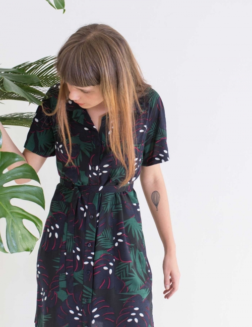 Alef Alef | אלף אלף - בגדי מעצבים | Sample | שמלת DALIA הדפס פרחים Alef Alef | אלף אלף - בגדי מעצבים | Sample | שמלת DALIA הדפס פרחים