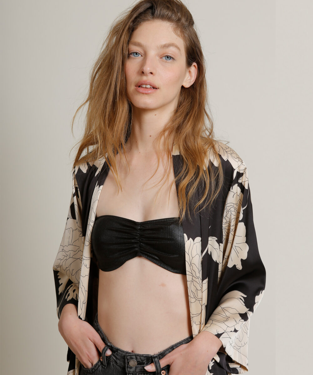 Alternative view of חזיית סטרפלס Neeo שחור טקסטורה