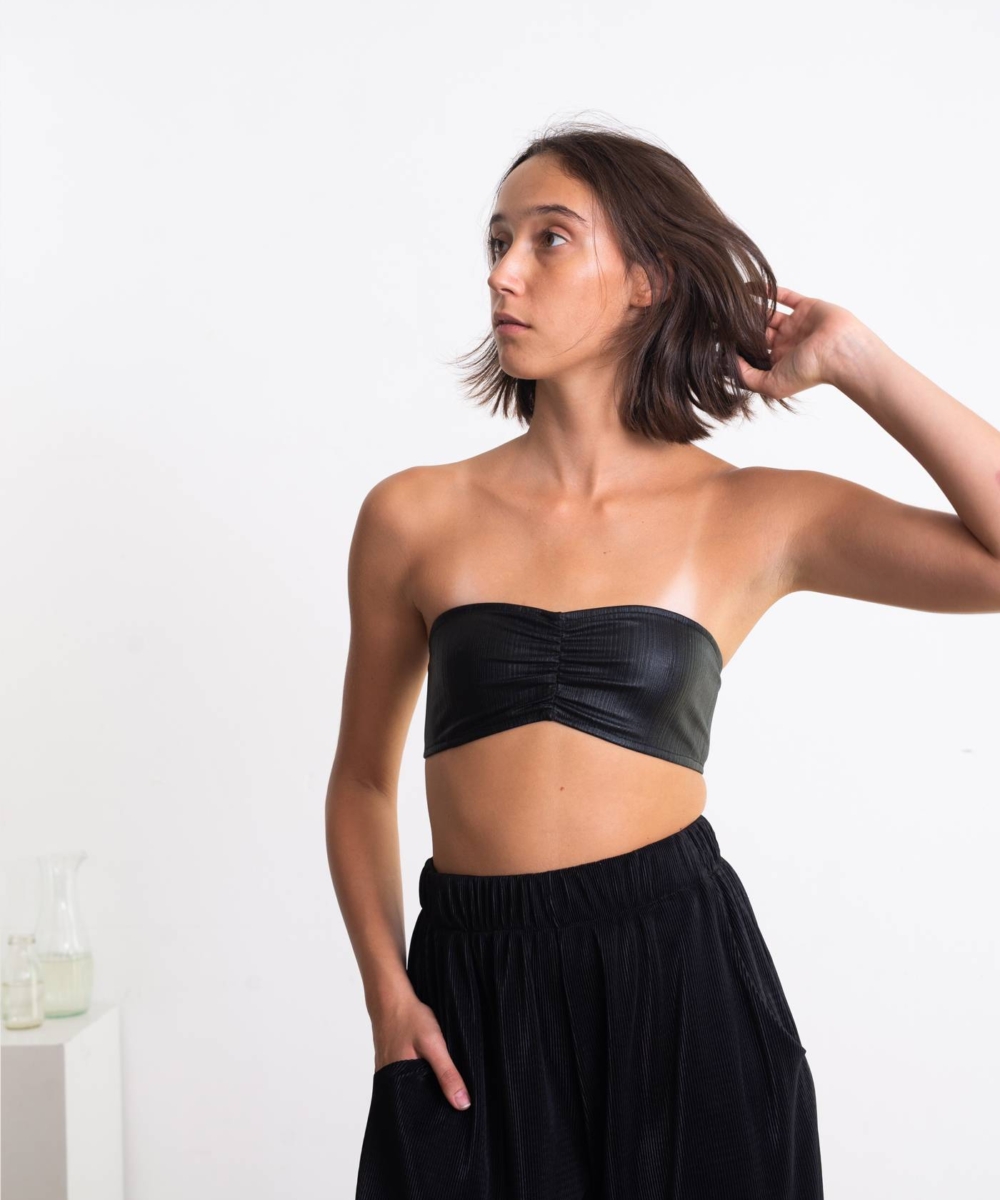 חזיית סטרפלס Neeo שחור טקסטורה