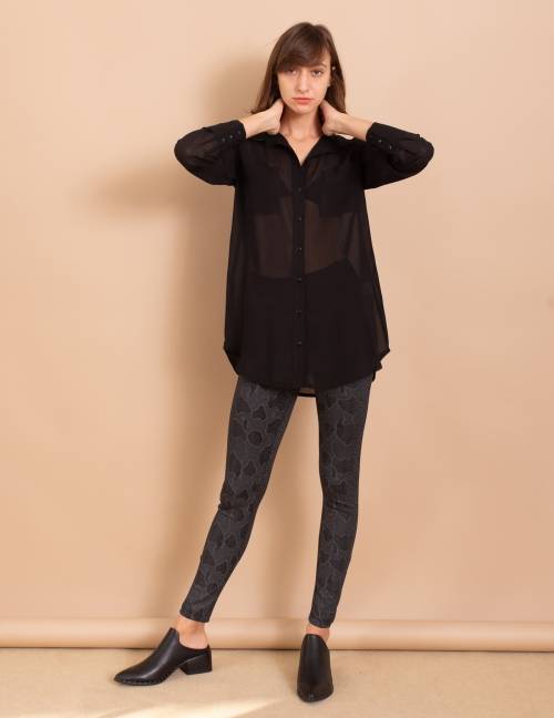 Alef Alef | אלף אלף - בגדי מעצבים | חולצת Margo שחור שקוף Alef Alef | אלף אלף - בגדי מעצבים | חולצת Margo שחור שקוף