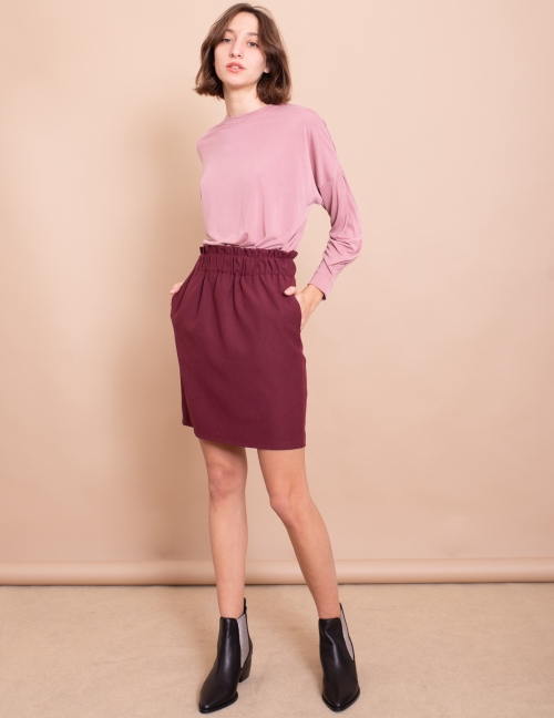 Alef Alef | אלף אלף - בגדי מעצבים | חצאית Gorgia בורדו Alef Alef | אלף אלף - בגדי מעצבים | חצאית Gorgia בורדו