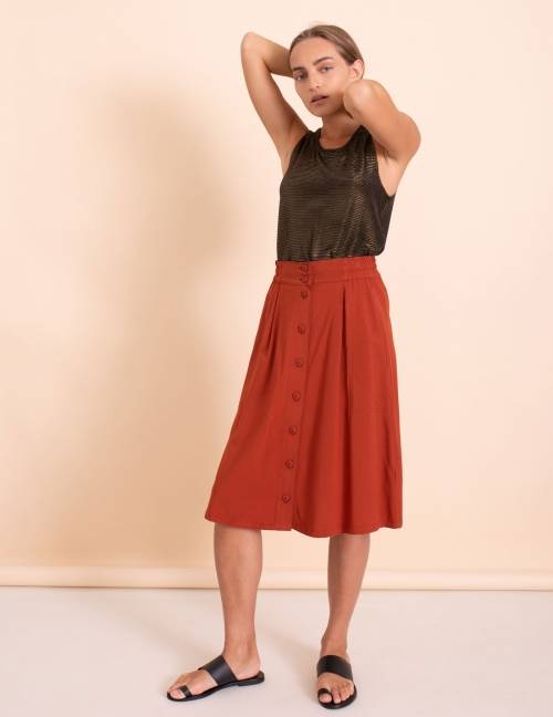 Alef Alef | אלף אלף - בגדי מעצבים | חצאית Jane חמרה Alef Alef | אלף אלף - בגדי מעצבים | חצאית Jane חמרה