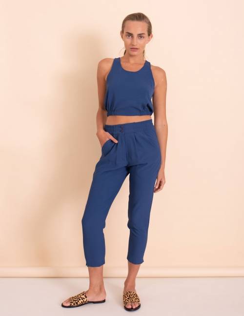 Alef Alef | אלף אלף - בגדי מעצבים | מכנסי Don נייבי Alef Alef | אלף אלף - בגדי מעצבים | מכנסי Don נייבי