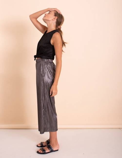 Alef Alef | אלף אלף - בגדי מעצבים | מכנסי kevin שחור כסף Alef Alef | אלף אלף - בגדי מעצבים | מכנסי kevin שחור כסף