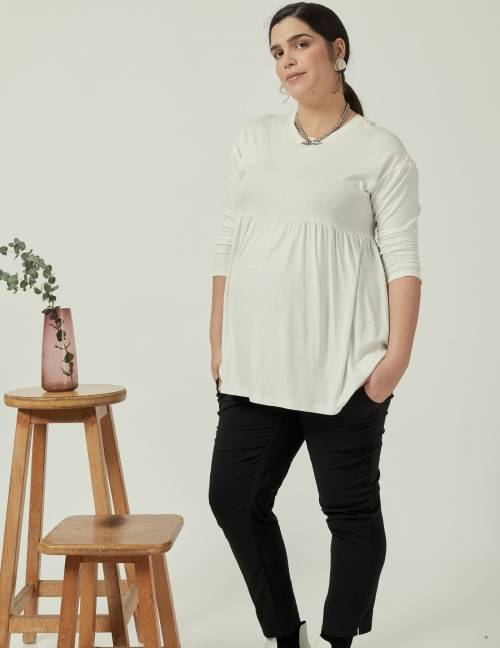 Alef Alef | אלף אלף - בגדי מעצבים | חולצת Ina | לבן מבריק Alef Alef | אלף אלף - בגדי מעצבים | חולצת Ina | לבן מבריק