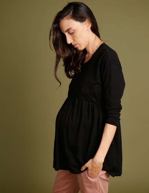 Alef Alef | אלף אלף - בגדי מעצבים | חולצת Ina| שחור Alef Alef | אלף אלף - בגדי מעצבים | חולצת Ina| שחור