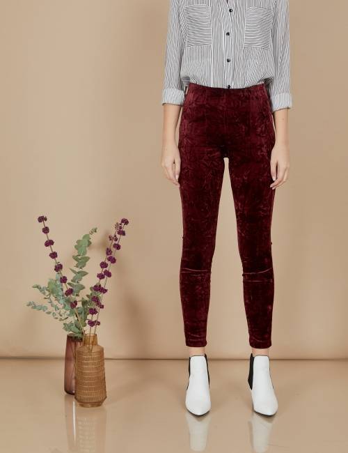 Alef Alef | אלף אלף - בגדי מעצבים | מכנסי Ang | בורדו Alef Alef | אלף אלף - בגדי מעצבים | מכנסי Ang | בורדו