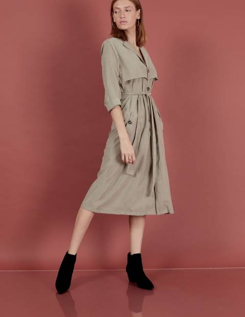 Alef Alef | אלף אלף - בגדי מעצבים | שמלת Rosa חאקי Alef Alef | אלף אלף - בגדי מעצבים | שמלת Rosa חאקי