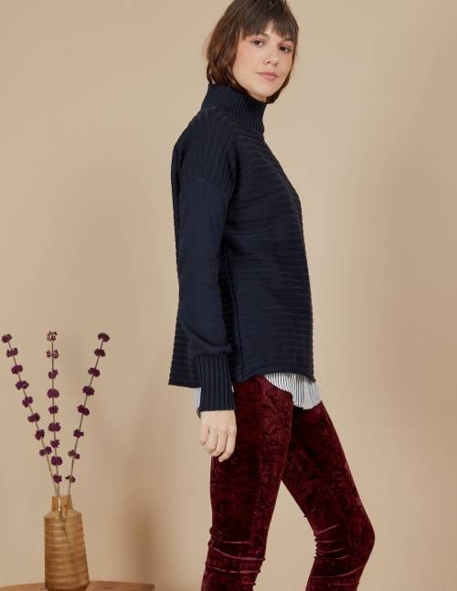 Alef Alef | אלף אלף - בגדי מעצבים | סוודר Pedro נייבי Alef Alef | אלף אלף - בגדי מעצבים | סוודר Pedro נייבי