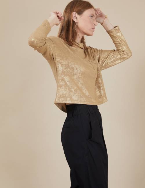 Alef Alef | אלף אלף - בגדי מעצבים | חולצת Mae | זהב Alef Alef | אלף אלף - בגדי מעצבים | חולצת Mae | זהב