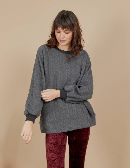 Alef Alef | אלף אלף - בגדי מעצבים | סווטשירט Magie אפור כהה Alef Alef | אלף אלף - בגדי מעצבים | סווטשירט Magie אפור כהה