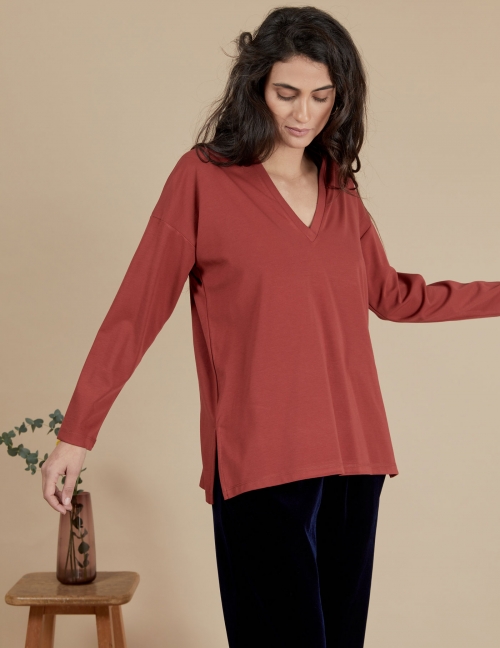 Alef Alef | אלף אלף - בגדי מעצבים | חולצת Angela בורדו Alef Alef | אלף אלף - בגדי מעצבים | חולצת Angela בורדו