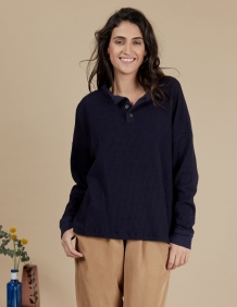 Alef Alef | אלף אלף - בגדי מעצבים | חולצת Greta נייבי