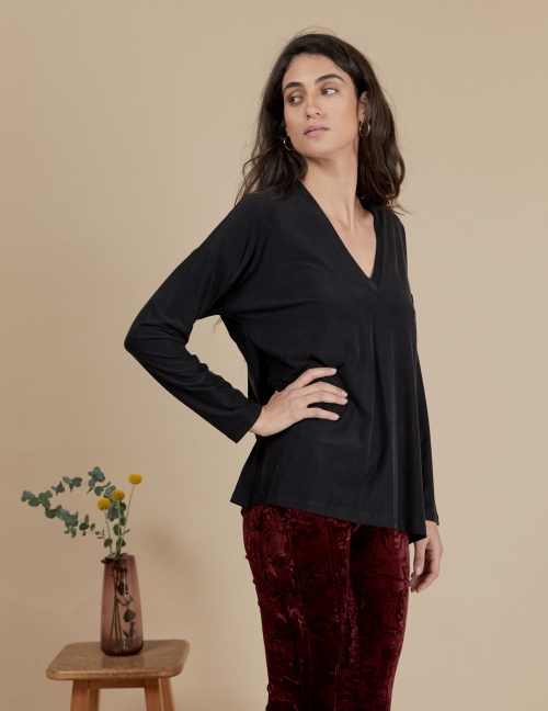 Alef Alef | אלף אלף - בגדי מעצבים | חולצת Angela שחור Alef Alef | אלף אלף - בגדי מעצבים | חולצת Angela שחור