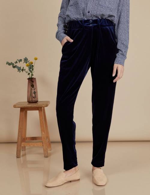 Alef Alef | אלף אלף - בגדי מעצבים | מכנסי Katya נייבי Alef Alef | אלף אלף - בגדי מעצבים | מכנסי Katya נייבי