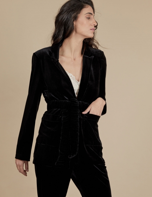 Alef Alef | אלף אלף - בגדי מעצבים | ז'קט Maria שחור Alef Alef | אלף אלף - בגדי מעצבים | ז'קט Maria שחור