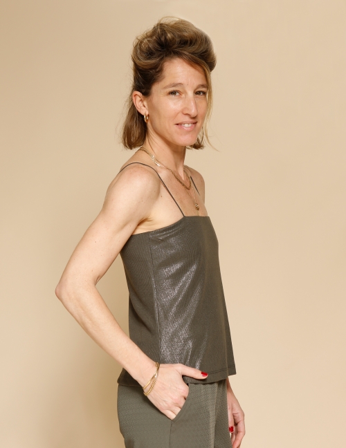 Alef Alef | אלף אלף - בגדי מעצבים | גופית Fein ירוק נצנץ Alef Alef | אלף אלף - בגדי מעצבים | גופית Fein ירוק נצנץ