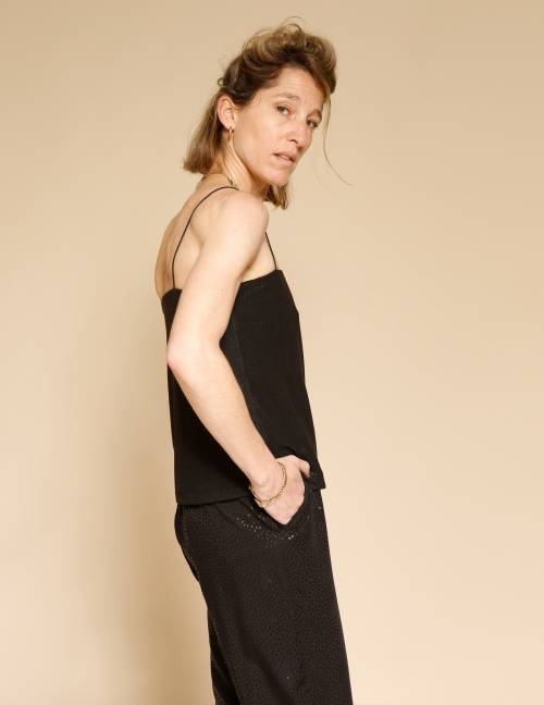 Alef Alef | אלף אלף - בגדי מעצבים | גופית Fein שחור נצנץ Alef Alef | אלף אלף - בגדי מעצבים | גופית Fein שחור נצנץ