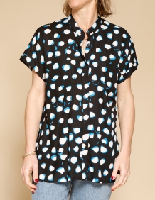 Alef Alef | אלף אלף - בגדי מעצבים | חולצת Mann דפוס שחור כחול