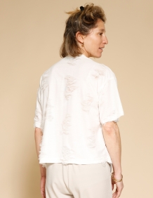 Alef Alef | אלף אלף - בגדי מעצבים | חולצת Miller שמנת קרעים