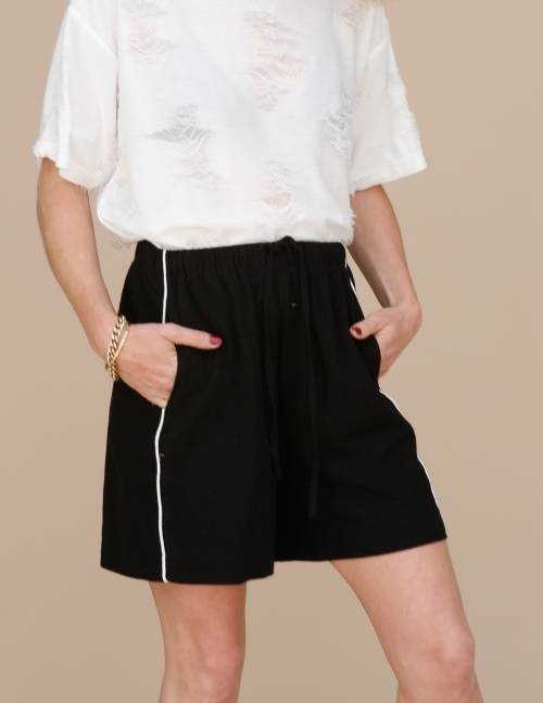 Alef Alef | אלף אלף - בגדי מעצבים | מכנסי Giladi שחור / לבן Alef Alef | אלף אלף - בגדי מעצבים | מכנסי Giladi שחור / לבן