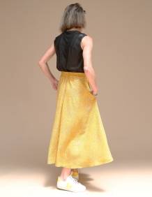 Alef Alef | אלף אלף - בגדי מעצבים | חצאית ATIAS צהוב דפוס