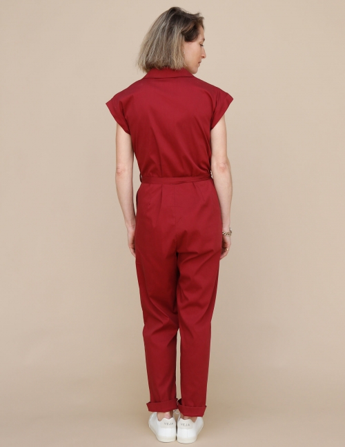 Alef Alef | אלף אלף - בגדי מעצבים | אוברול Shalev בורדו Alef Alef | אלף אלף - בגדי מעצבים | אוברול Shalev בורדו