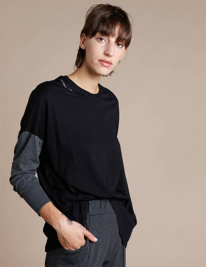 Alef Alef | אלף אלף - בגדי מעצבים | חולצת Lincoln שחור/אפור