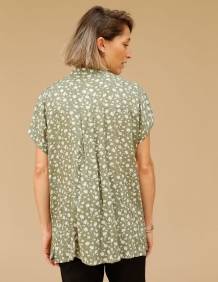 Alef Alef | אלף אלף - בגדי מעצבים | חולצת Mann ירוק דפוס פרחים
