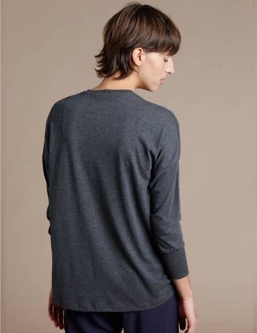 Alef Alef | אלף אלף - בגדי מעצבים | חולצת Lincoln אפור מלאנז' Alef Alef | אלף אלף - בגדי מעצבים | חולצת Lincoln אפור מלאנז'