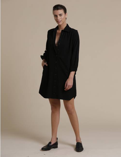 Alef Alef | אלף אלף - בגדי מעצבים | שמלת Fuji שחור Alef Alef | אלף אלף - בגדי מעצבים | שמלת Fuji שחור