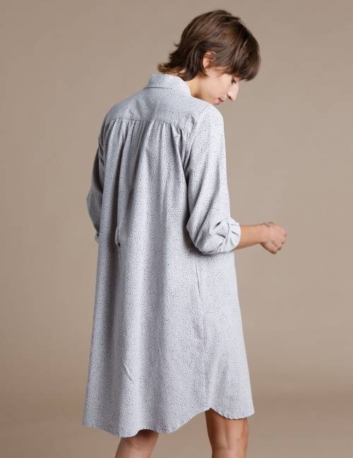 Alef Alef | אלף אלף - בגדי מעצבים | שמלת Fuji אפור פרינט Alef Alef | אלף אלף - בגדי מעצבים | שמלת Fuji אפור פרינט