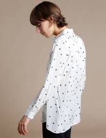 Alef Alef | אלף אלף - בגדי מעצבים | חולצת Tavor שמנת נקודות