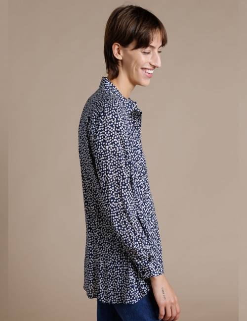 Alef Alef | אלף אלף - בגדי מעצבים | חולצת Tavor כחול פרחים Alef Alef | אלף אלף - בגדי מעצבים | חולצת Tavor כחול פרחים