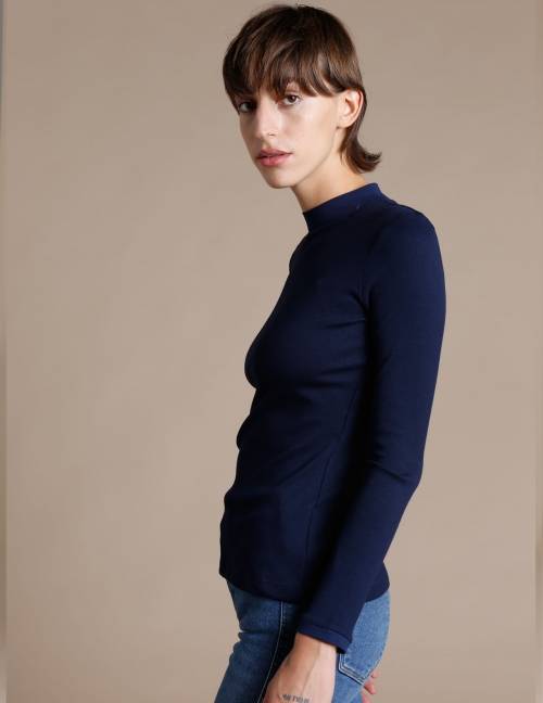 Alef Alef | אלף אלף - בגדי מעצבים | חולצת Bona נייבי Alef Alef | אלף אלף - בגדי מעצבים | חולצת Bona נייבי