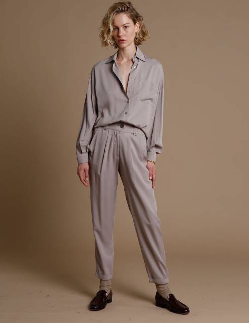 Alef Alef | אלף אלף - בגדי מעצבים | מכנסי Hermon אבן Alef Alef | אלף אלף - בגדי מעצבים | מכנסי Hermon אבן