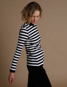 Alef Alef | אלף אלף - בגדי מעצבים | חולצת Bona פסים שחור לבן