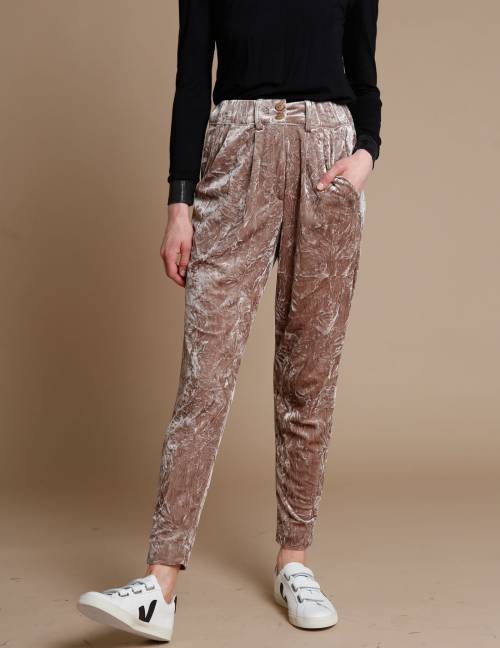 Alef Alef | אלף אלף - בגדי מעצבים | מכנסי Katya בז' Alef Alef | אלף אלף - בגדי מעצבים | מכנסי Katya בז'