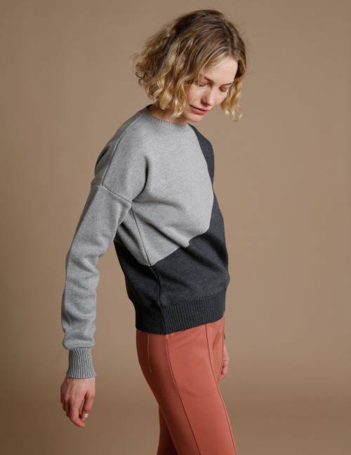 Alef Alef | אלף אלף - בגדי מעצבים | סוודר Everest אפור/ אפור כהה