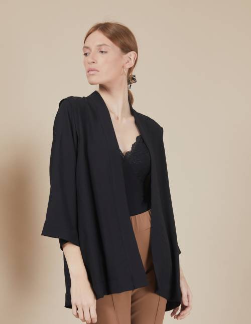 Alef Alef | אלף אלף - בגדי מעצבים | קימונו Valentina שחור Alef Alef | אלף אלף - בגדי מעצבים | קימונו Valentina שחור