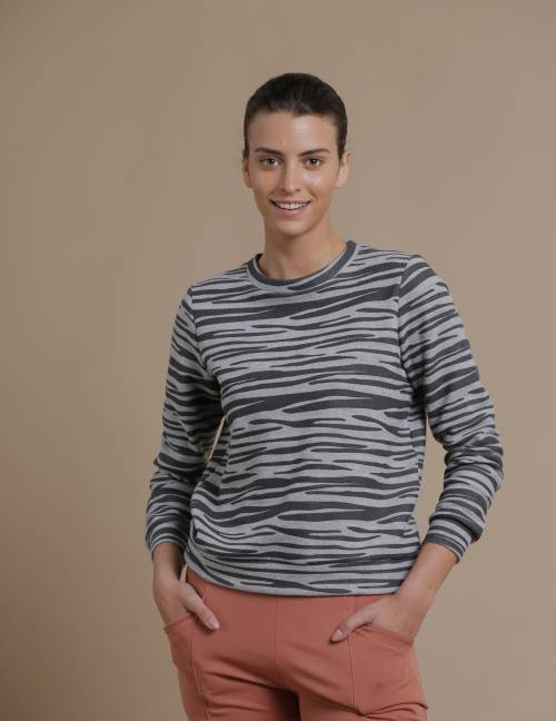 Alef Alef | אלף אלף - בגדי מעצבים | סווטשירט TERA זברה Alef Alef | אלף אלף - בגדי מעצבים | סווטשירט TERA זברה