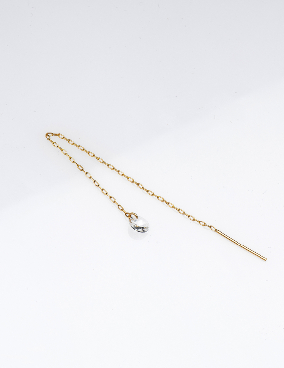 Alef Alef | אלף אלף - בגדי מעצבים | עגיל שרשרת  ROSS עם אבן סברובסקי שקופה