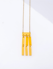 Alef Alef | אלף אלף - בגדי מעצבים | שרשרת NIA מלבנים ארוכה צהובה