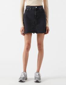 Alef Alef | אלף אלף - בגדי מעצבים | Echo Denim Skirt | Charcoal black