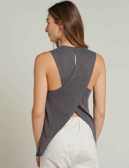 Alef Alef | אלף אלף - בגדי מעצבים | גופית ZOE אפור כהה Alef Alef | אלף אלף - בגדי מעצבים | גופית ZOE אפור כהה