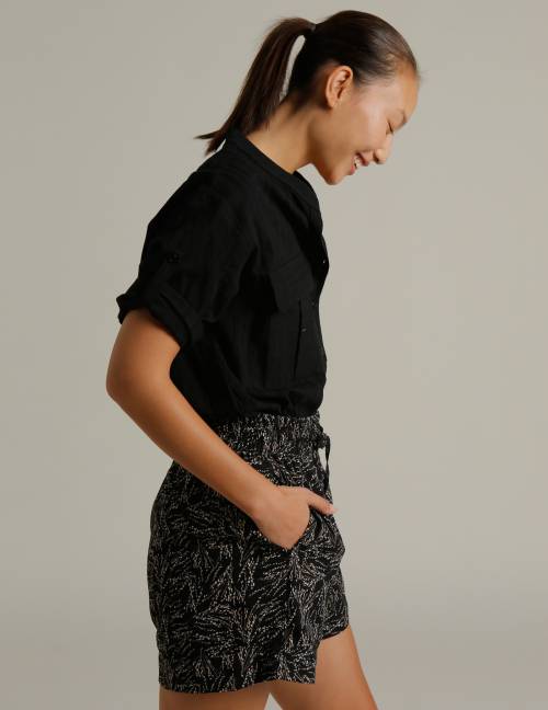 Alef Alef | אלף אלף - בגדי מעצבים | מכנס GORDON שחור דפוס Alef Alef | אלף אלף - בגדי מעצבים | מכנס GORDON שחור דפוס