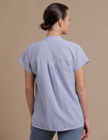 Alef Alef | אלף אלף - בגדי מעצבים | חולצת Mann פסים כחול/לבן