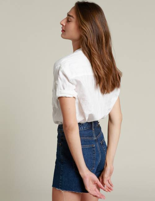 Alef Alef | אלף אלף - בגדי מעצבים | חולצת NERO לבן Alef Alef | אלף אלף - בגדי מעצבים | חולצת NERO לבן